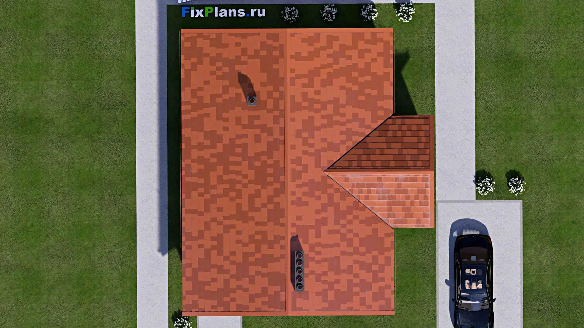 F-15830 - Проект одноэтажного дома 11 на 13, площадью 100 м² с 3 спальнями