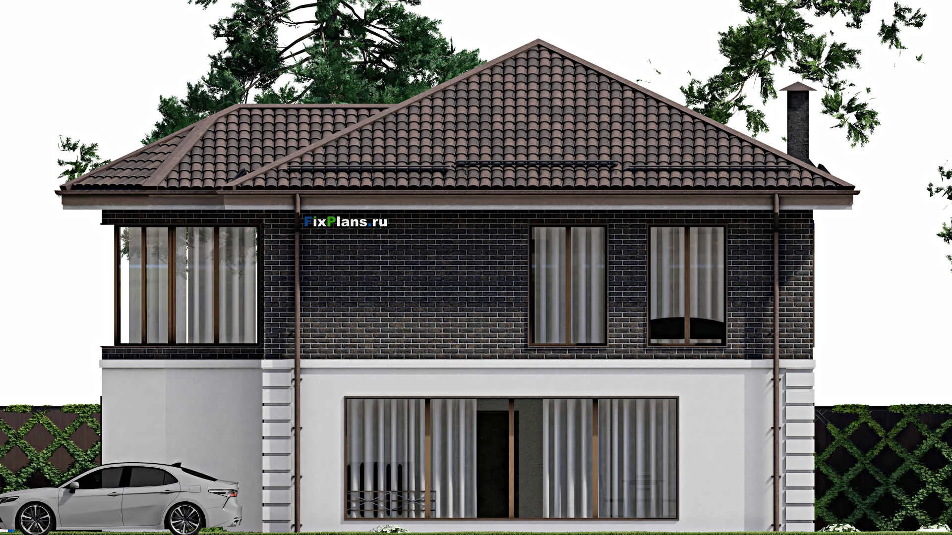 F-6110 - Планы двухэтажного дома 13 на 14, площадью 210 м² с 4 спальнями