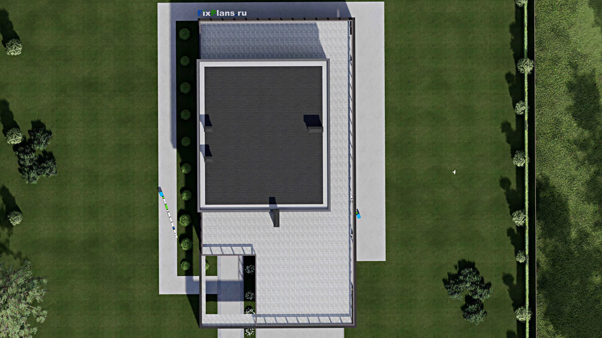 F-1601 - Планы двухэтажного дома 14 на 26, площадью 320 м² с террасой и 3 спальнями