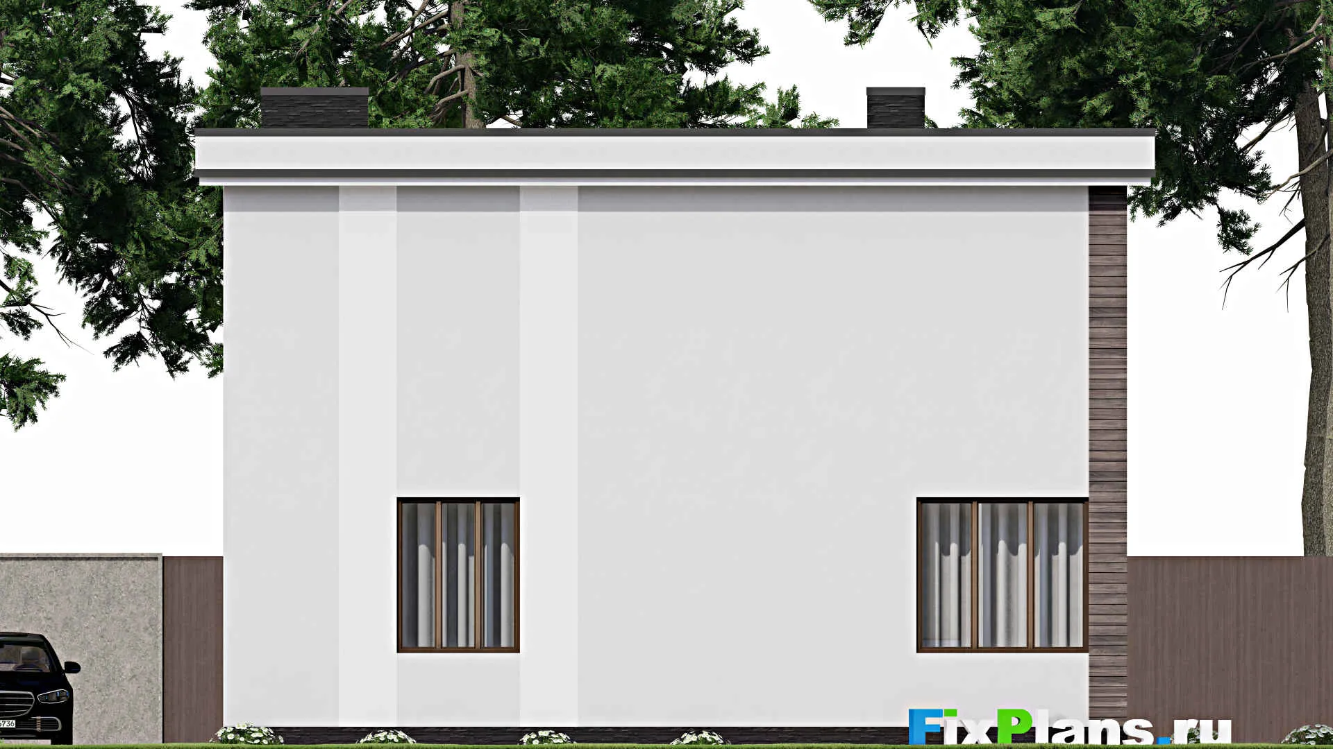 F-10547 - Проект двухэтажного дома 11 на 14, площадью 200 м² с баней и 4 спальнями