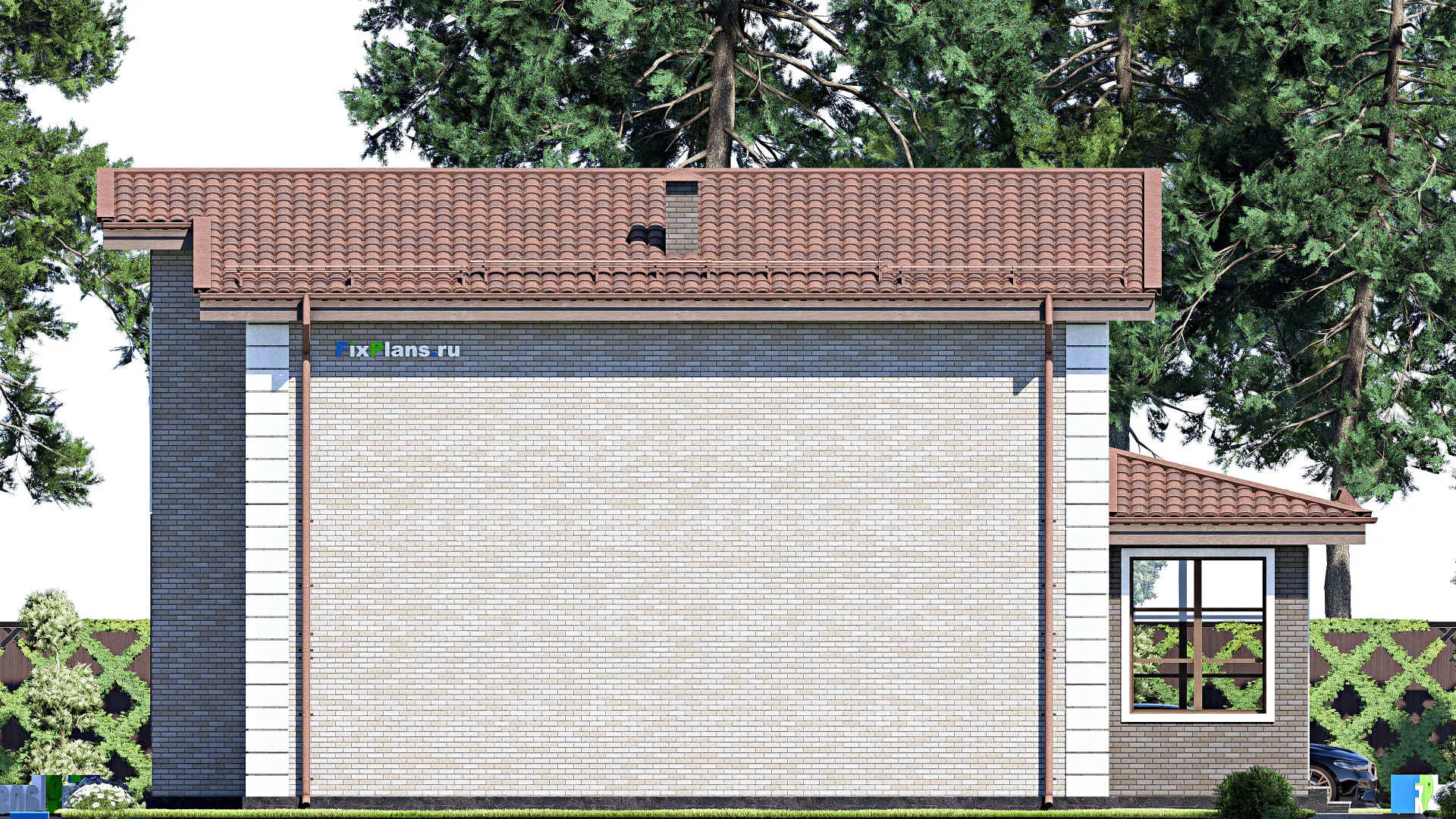 F-12428 - Планы дома с мансардой 13 на 15, площадью 170 м² с 5 спальнями