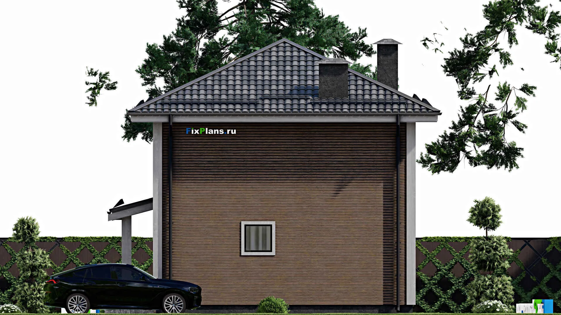 F-11492 - Проект двухэтажного дома 10 на 10, площадью 110 м² с баней и 4 спальнями