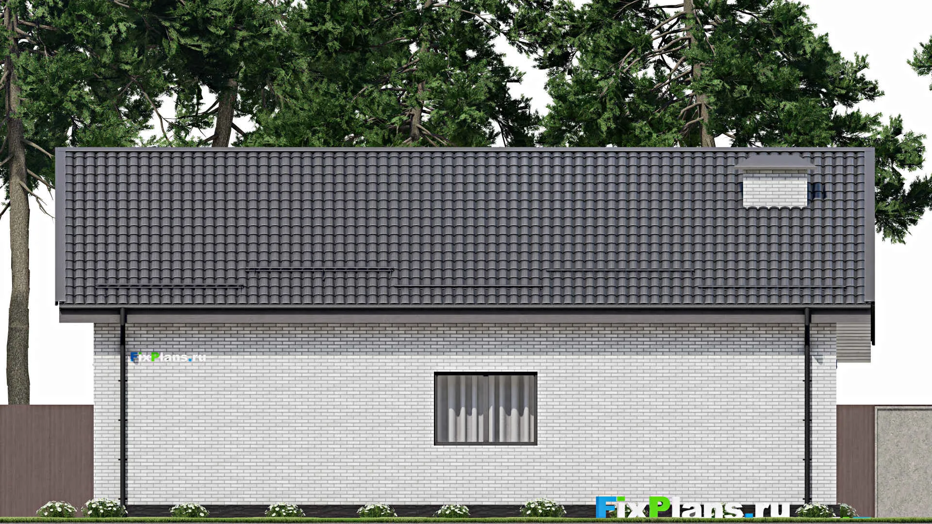 F-3140 - План одноэтажного дома 11 на 16, площадью 130 м² с террасой и 3 спальнями