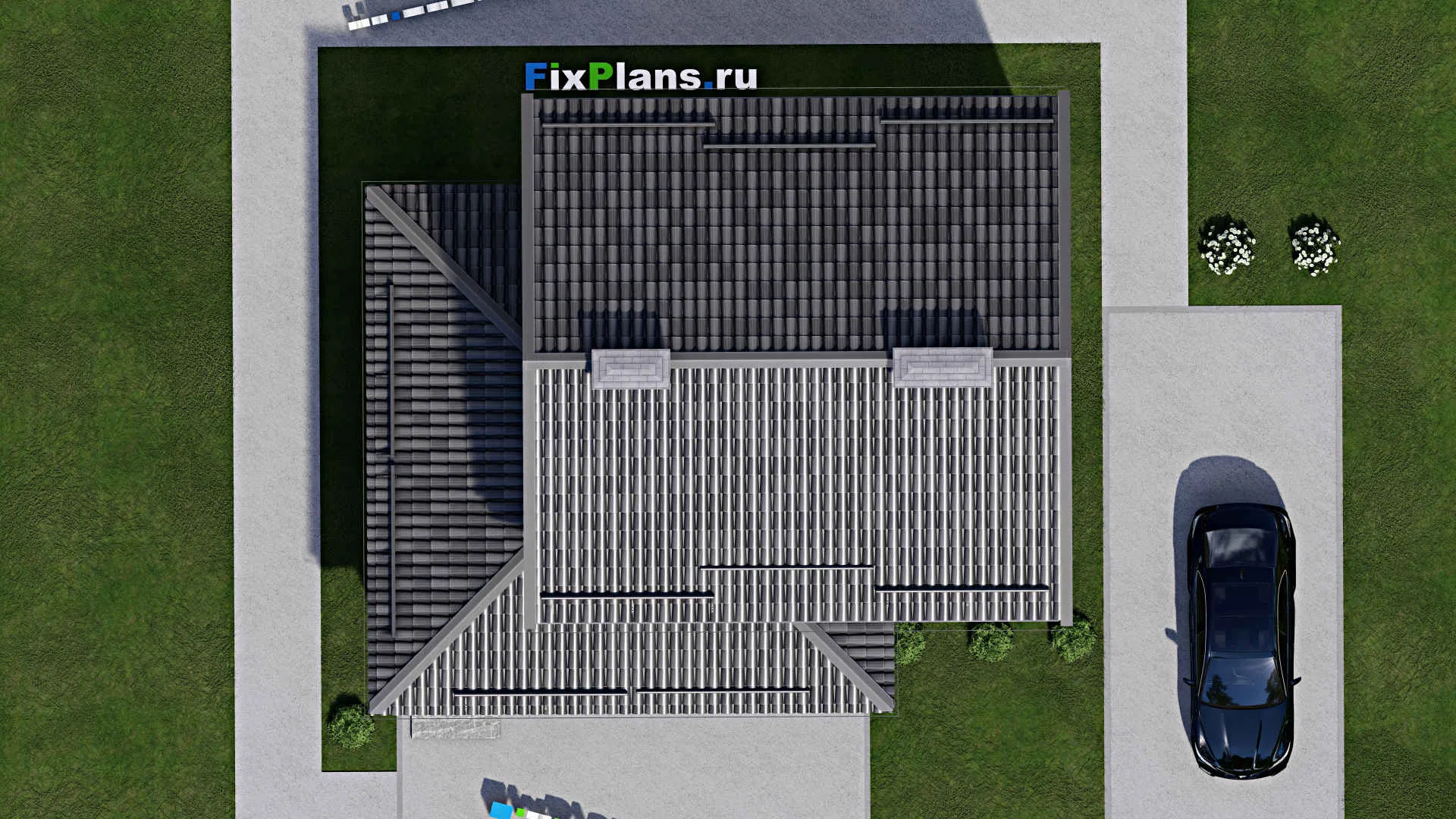 F-5831 - Проект двухэтажного дома 8 на 8, площадью 120 м² с террасой и 2 спальнями