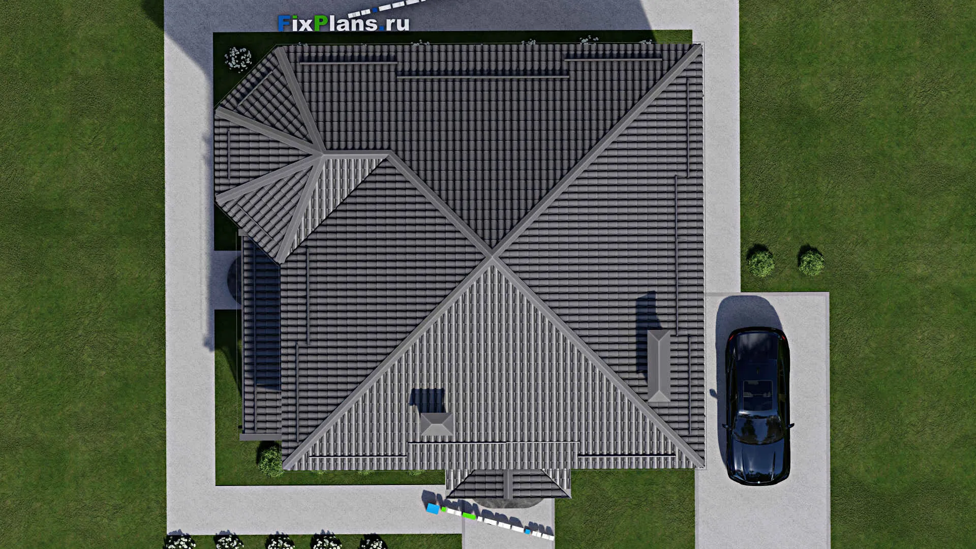 F-4949 - Проект двухэтажного дома 11 на 13, площадью 190 м² с террасой и 3 спальнями