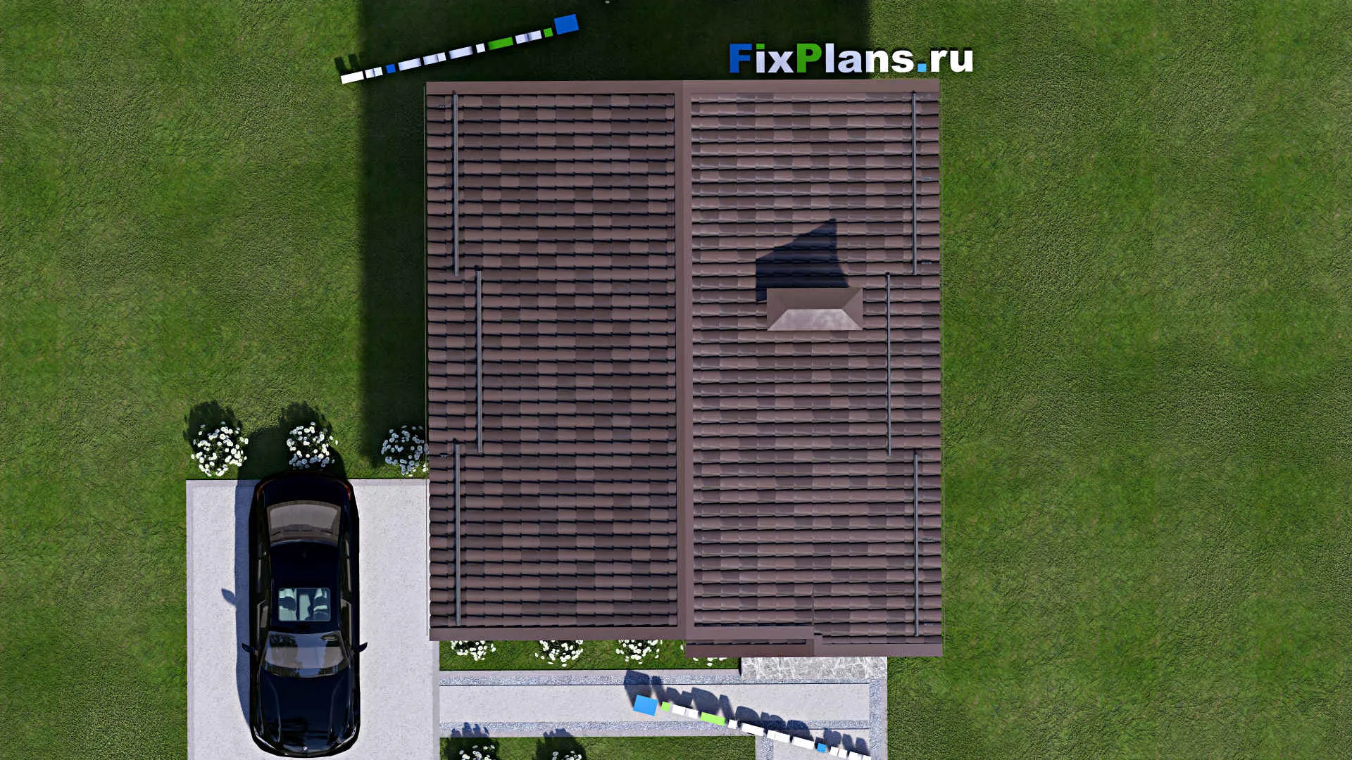 F-15479 - Проект бани 7 на 9, площадью 40 м² с комнатой отдыха и санузлом