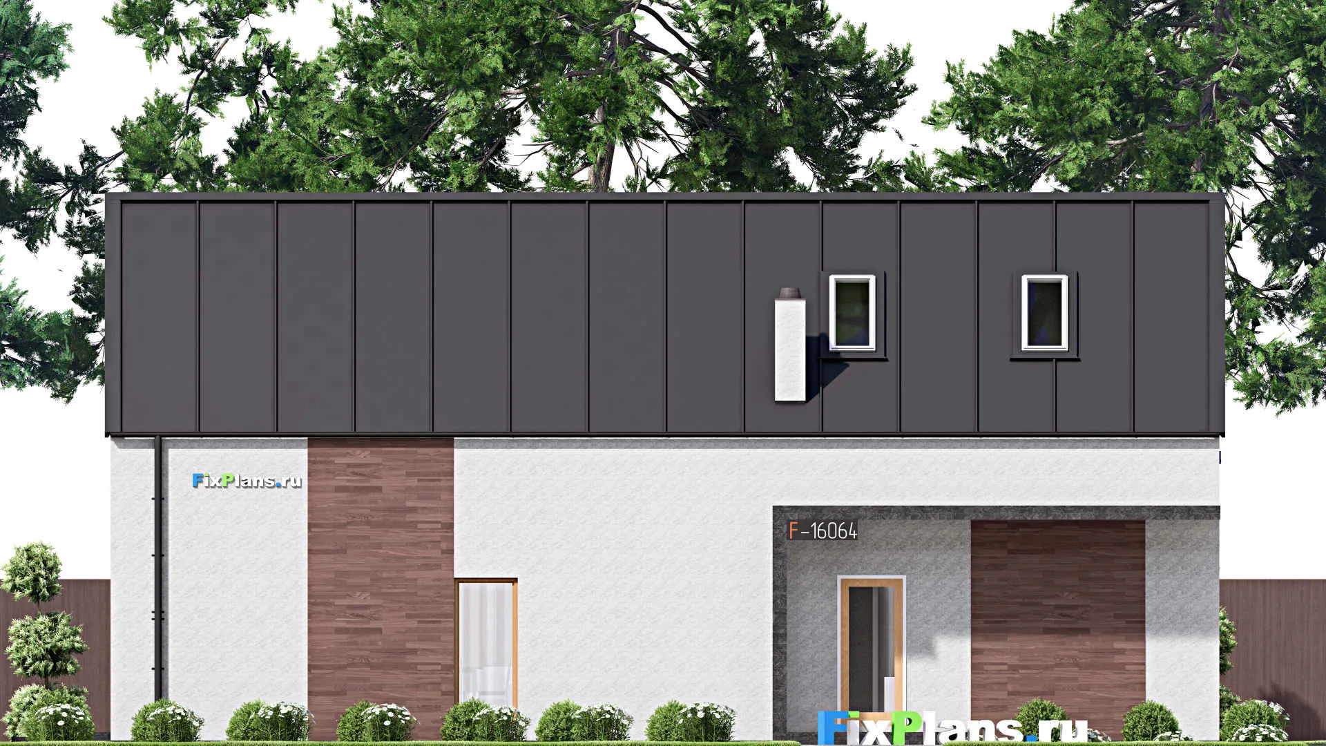 F-16064 - Проект дома с мансардой 10 на 17, площадью 170 м² с террасой и 3 спальнями