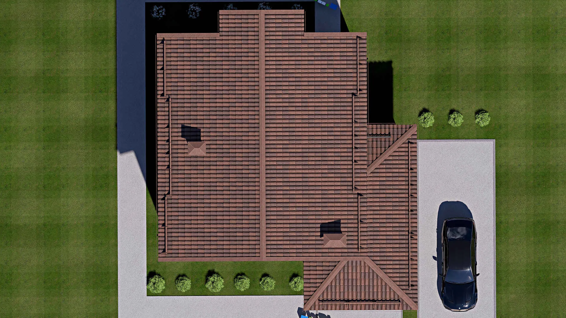 F-12428 - Планы дома с мансардой 13 на 15, площадью 170 м² с 5 спальнями