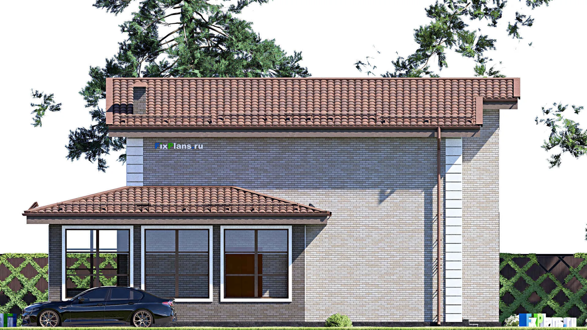 F-12428 - Планы дома с мансардой 13 на 15, площадью 170 м² с 5 спальнями