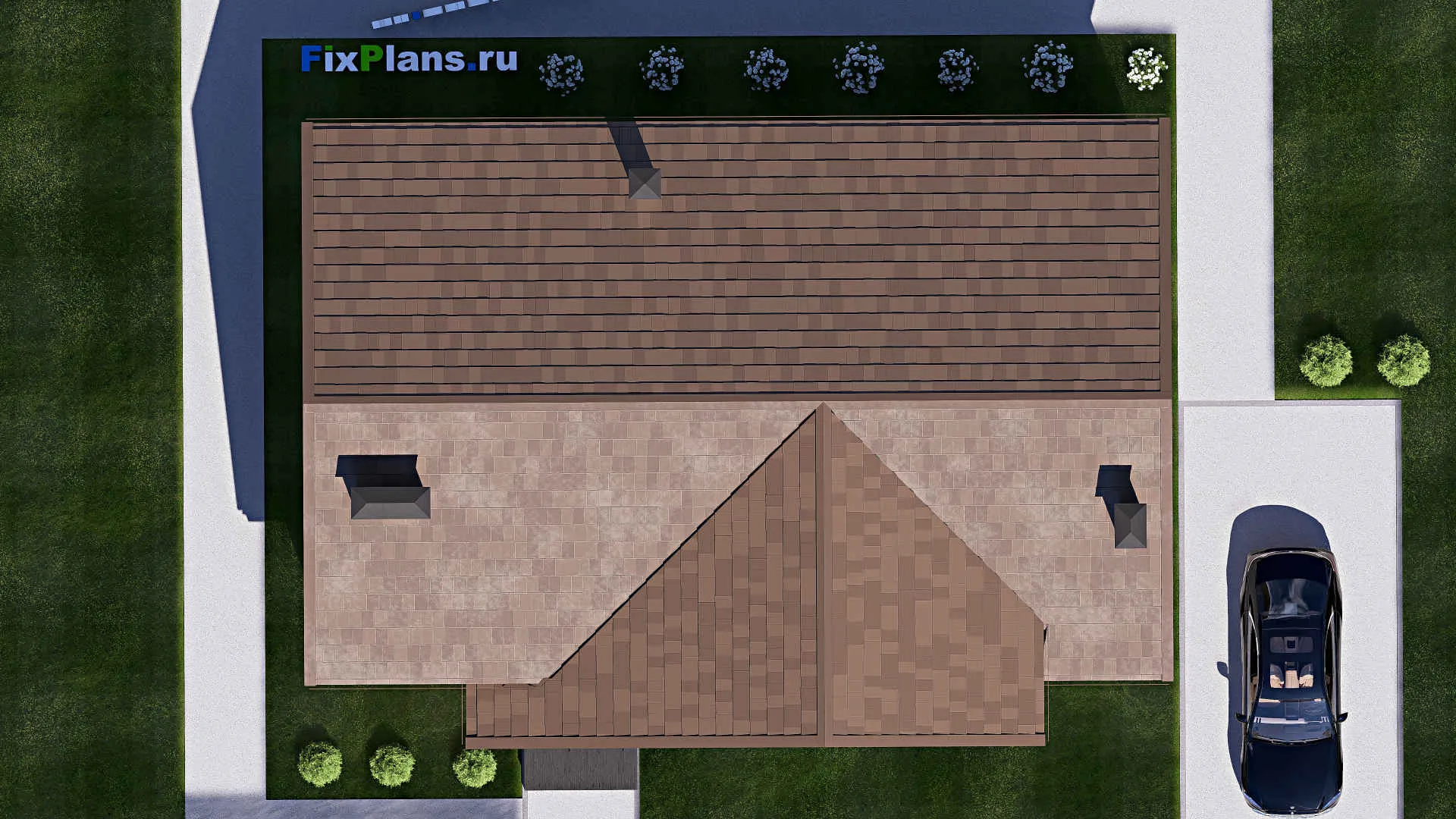 F-18638 - Проект одноэтажного дома 12 на 16, площадью 130 м² с 3 спальнями