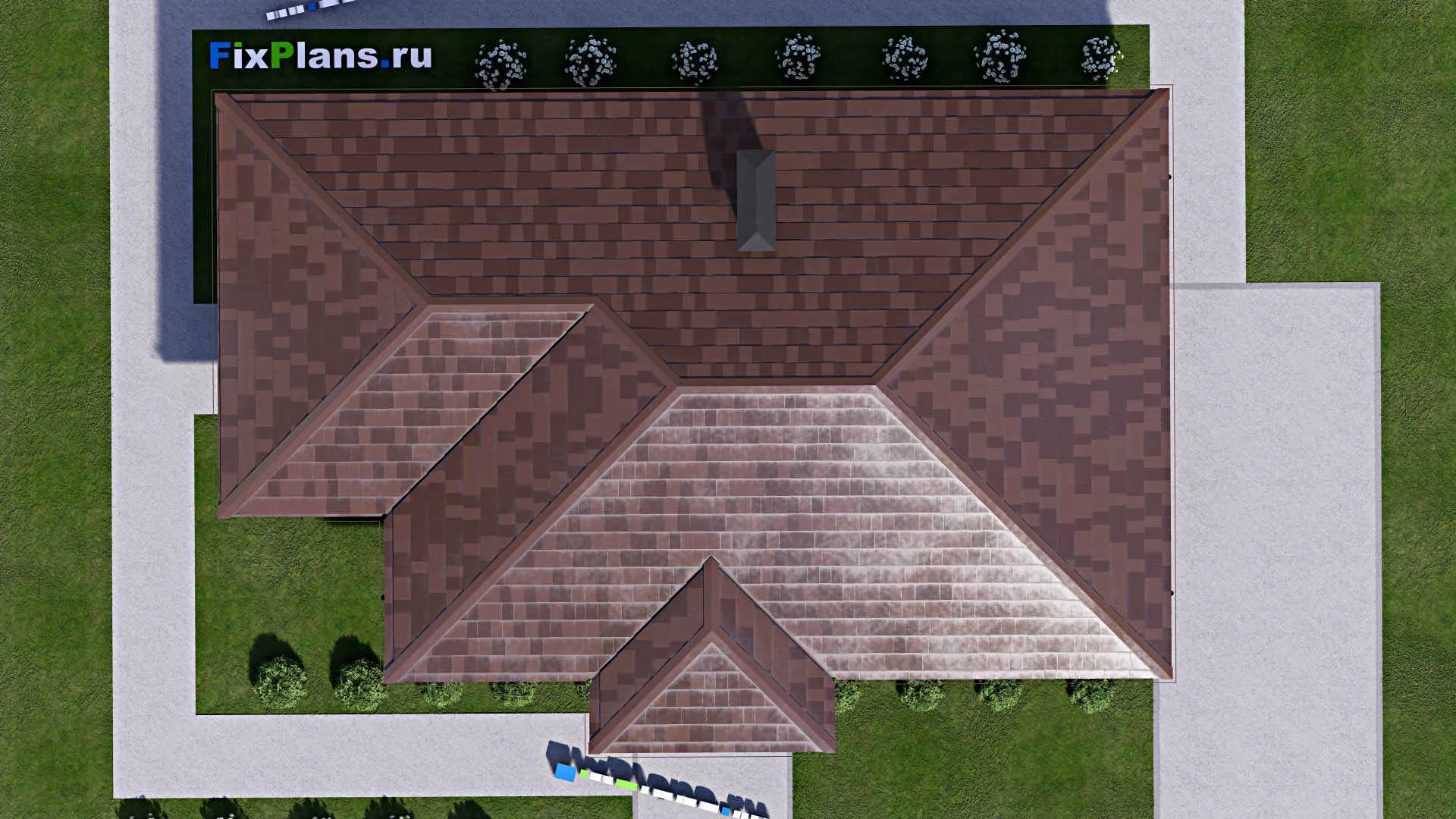 F-14003 - Проект одноэтажного дома 11 на 16, площадью 120 м² с террасой и 3 спальнями