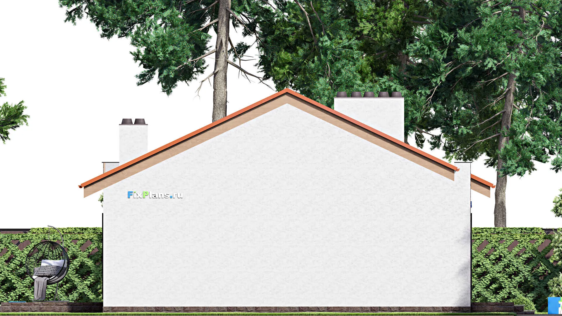 F-16127 - Проект дома с мансардой 15 на 18, площадью 200 м² с террасой и 4 спальнями