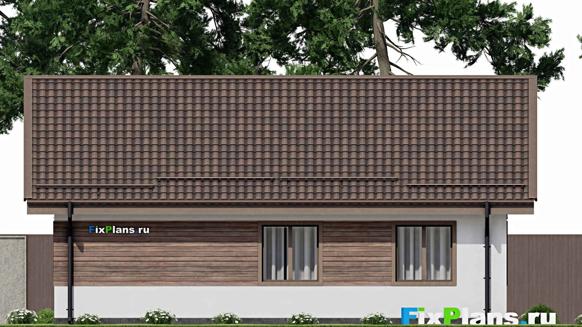 F-8999 - Проект одноэтажного дома 11 на 12, площадью 90 м² с 3 спальнями