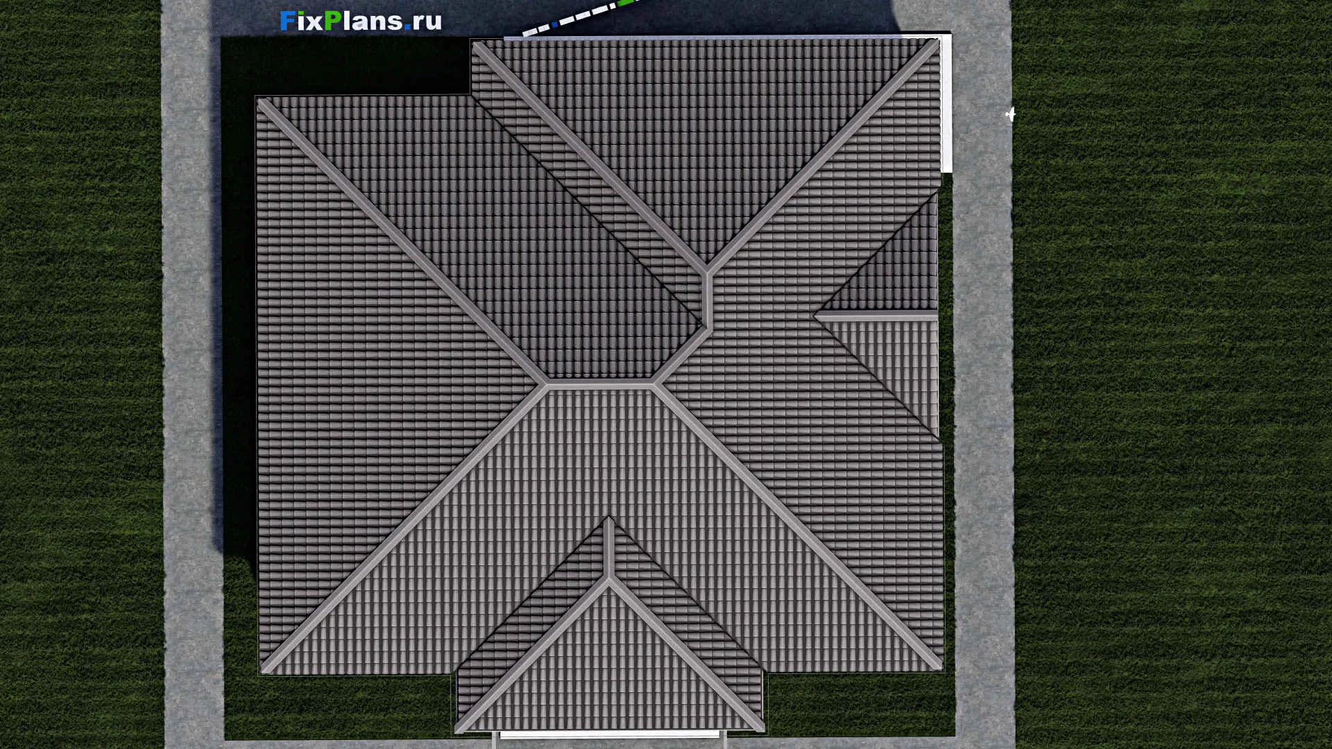 F-0683 - План одноэтажного дома 14 на 16, площадью 190 м² с террасой и 3 спальнями