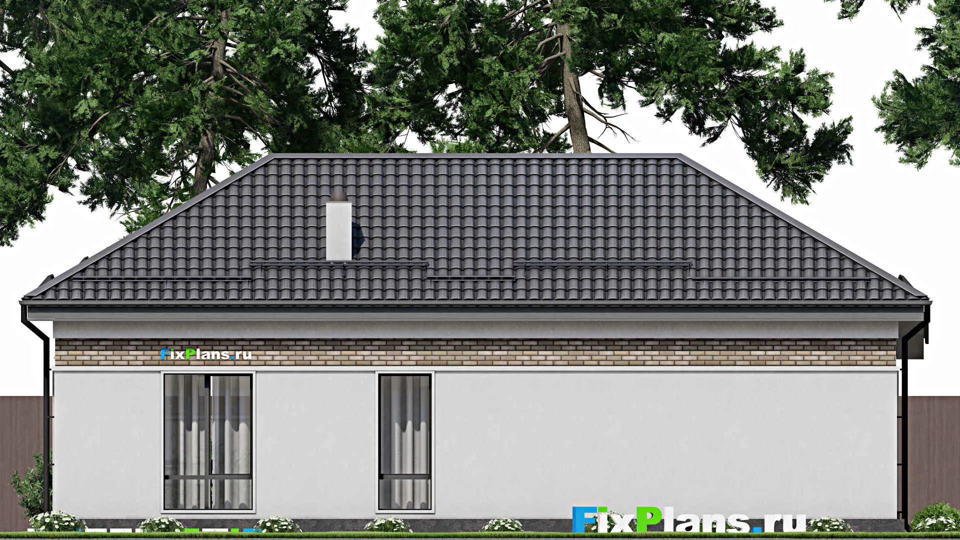 F-2636 - Проект одноэтажного дома 10 на 15, площадью 100 м² с 2 спальнями