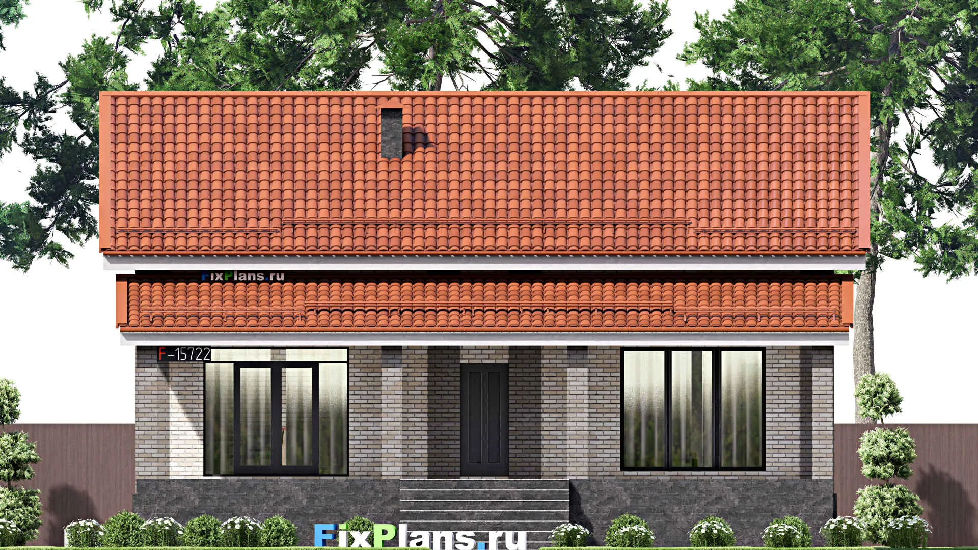 F-15722 - Проект дома с мансардой 12 на 13, площадью 170 м² с 3 спальнями