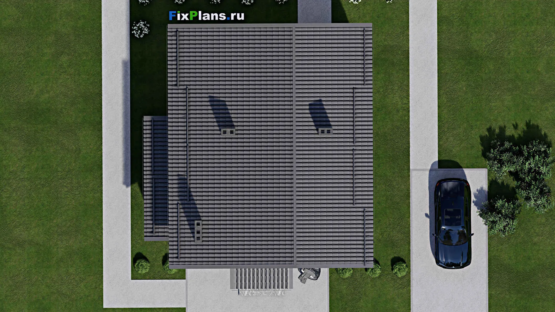 F-2339 - Проект двухэтажного дома 11 на 12, площадью 150 м² с баней и 4 спальнями