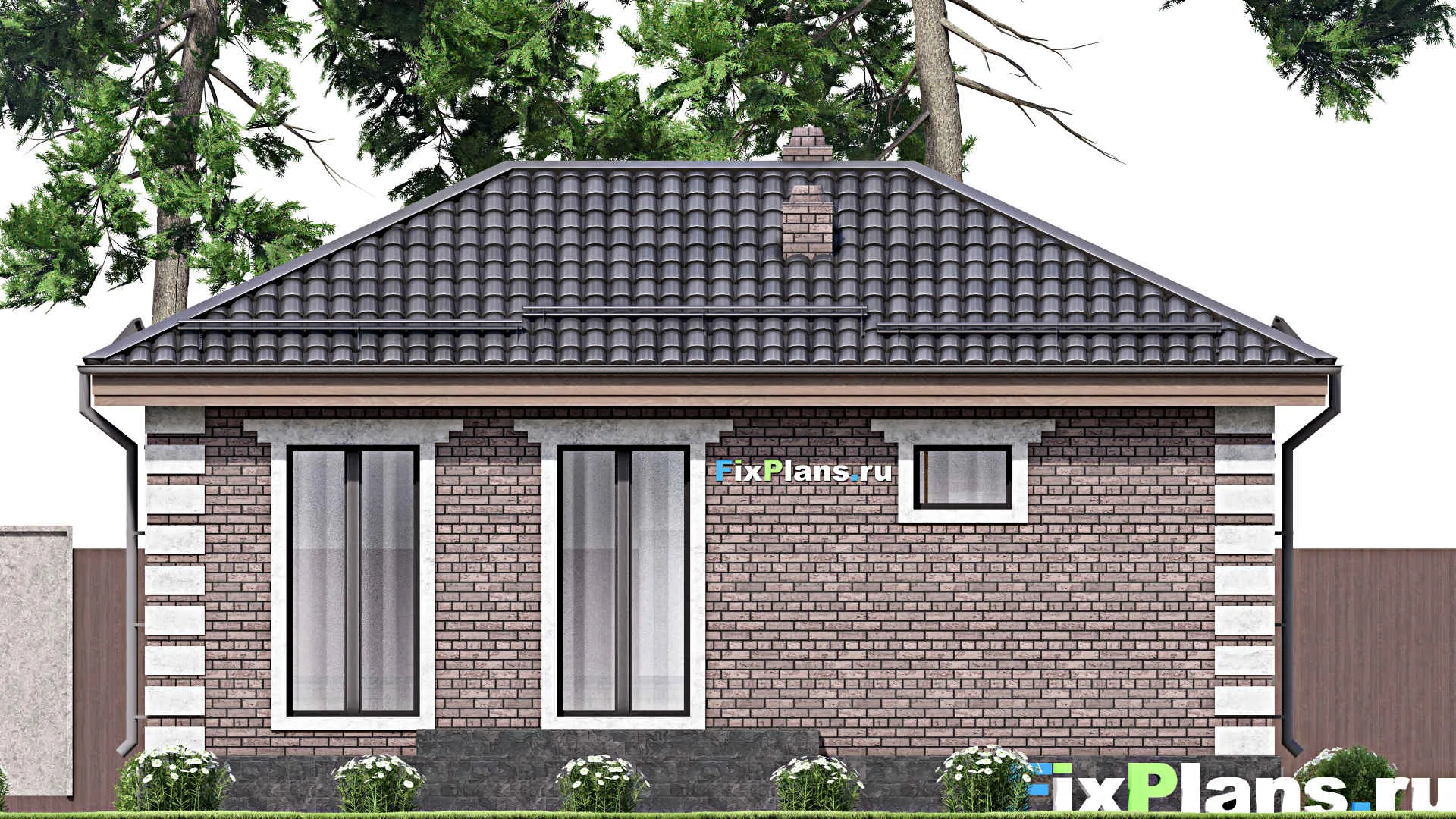 F-14552 - Проект бани 9 на 10, площадью 90 м² с терассой и санузлом