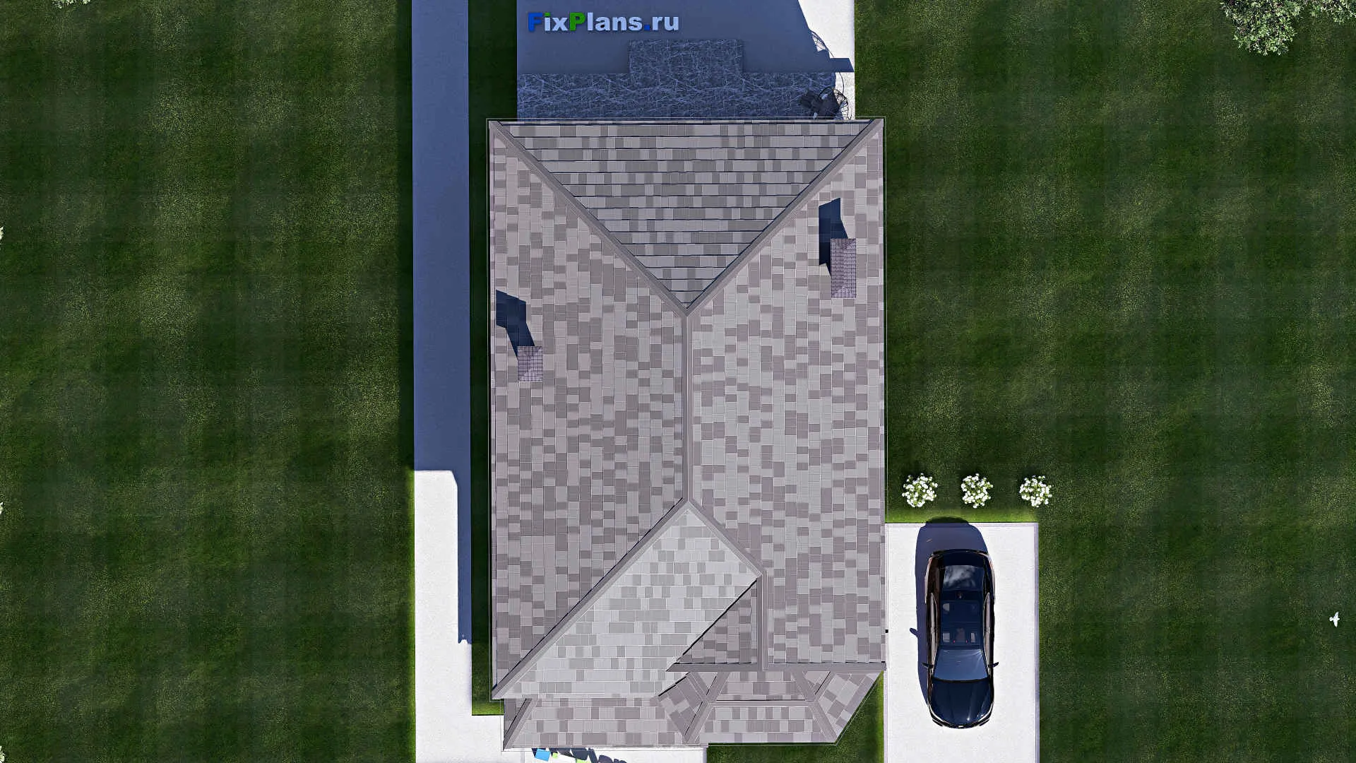 F-17990 - Проект двухэтажного дома 9 на 18, площадью 220 м² с террасой, балконом и 4 спальнями