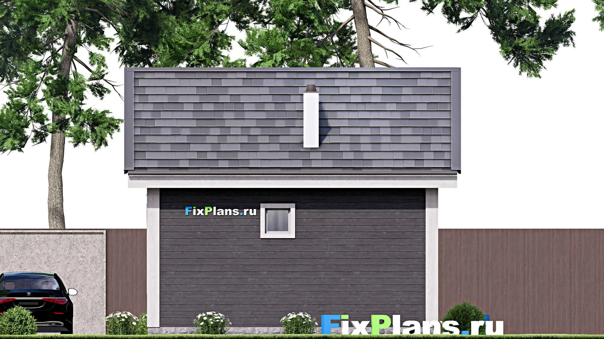 F-15578 - Проект бани 7 на 8, площадью 40 м² с комнатой отдыха и санузлом